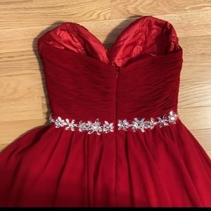 Beautiful red strapless gown